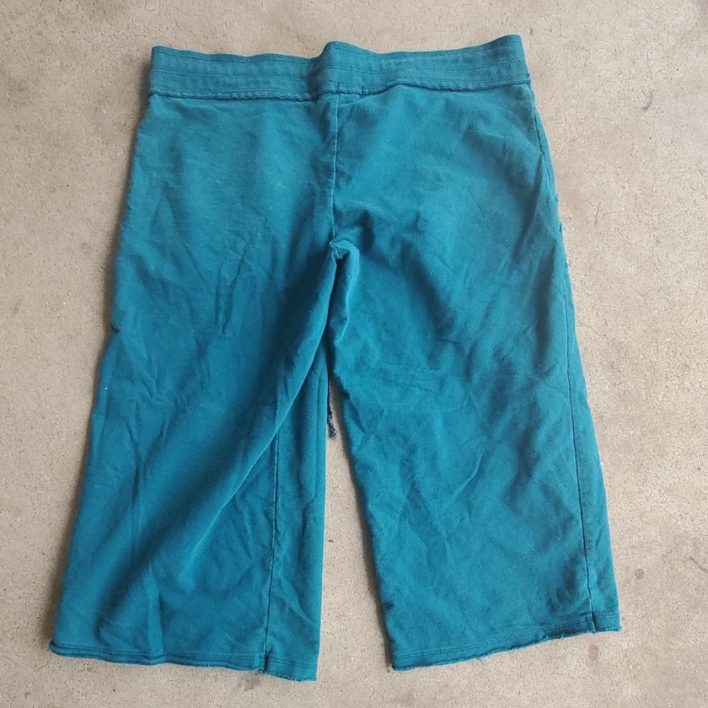 RELISTED OP teal drawstring wide leg capris - Picture 2 of 4